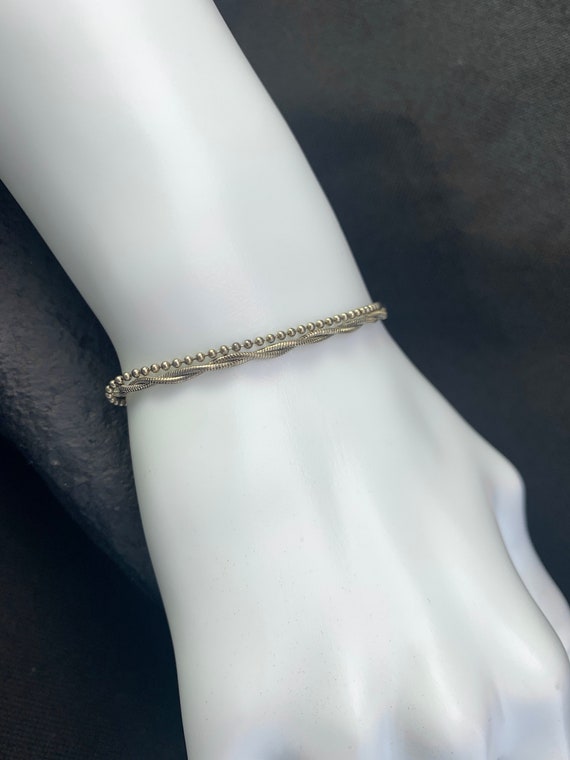 Sterling Silver Chain Bracelet: Bead and Snake 3 … - image 8