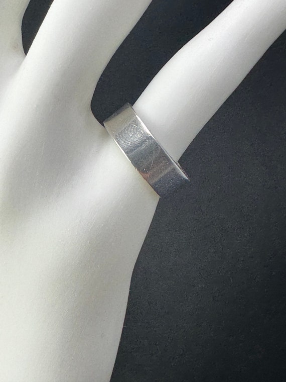 Sterling Silver band Ring: Wide, thick, engagemen… - image 4