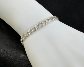 Vintage Sterling Silver Chain Bracelet - Etsy