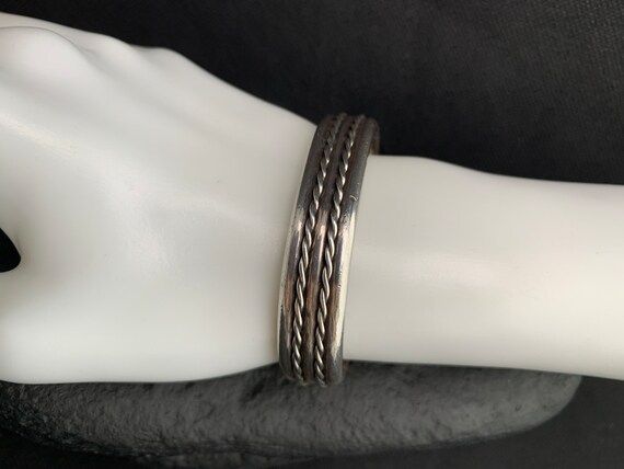 Native American,cuff:  handmade, solid silver cuf… - image 6