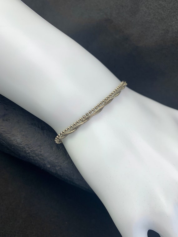 Sterling Silver Chain Bracelet: Bead and Snake 3 … - image 7