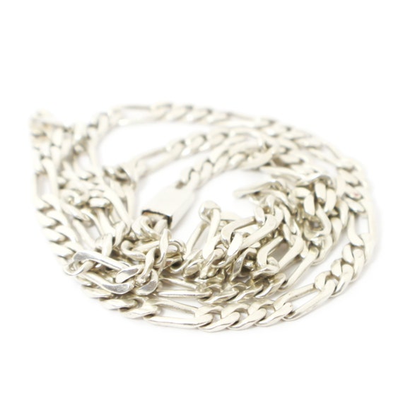 Thin Figaro Style Sterling Silver Chain Necklace,