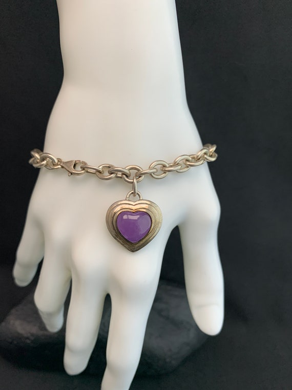 Purple Heart Bracelet: Purple Charoite  and Silver