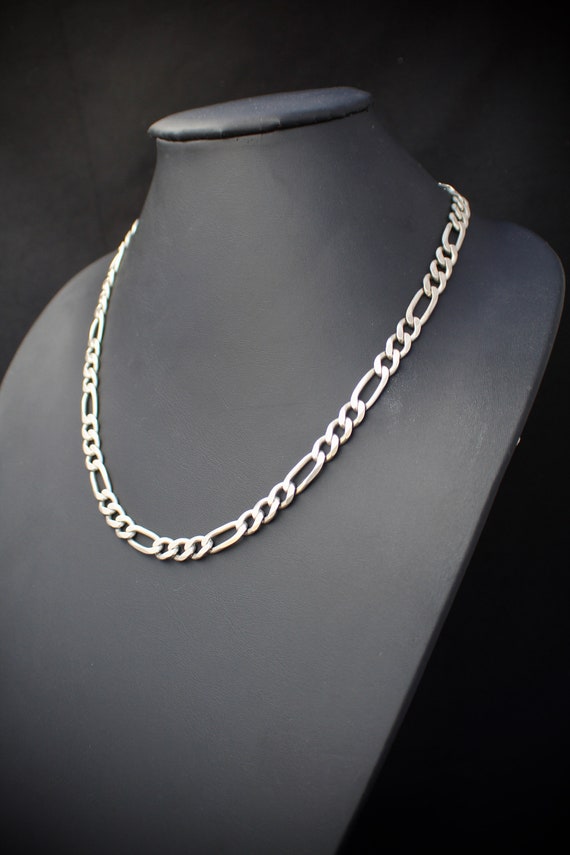 Heavy Silver Chain: 22" Sterling silver figaro cha