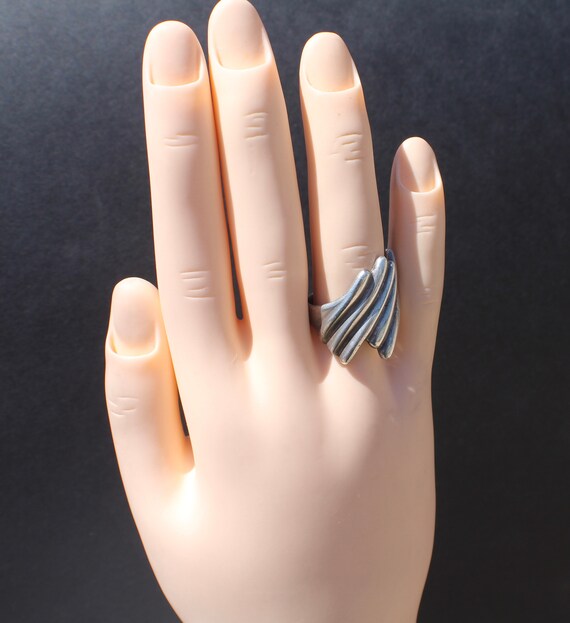 80’s silver ring: Modern look, contemporary, geom… - image 2