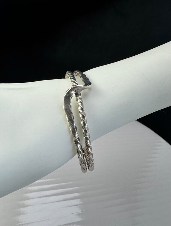 Sterling Silver Cuff/Bangle: Abstract, minimalist… - image 3