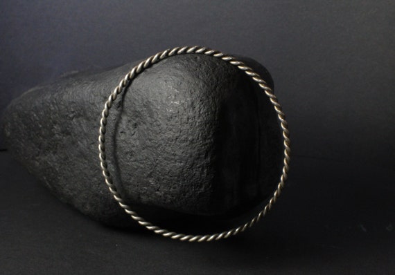 Sterling Silver Bangle: Stackable Minimalistic, s… - image 3