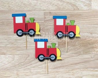 Train Railway Cupcake Toppers | Train Theme Party | Railway Party Theme | Kids Party Decor