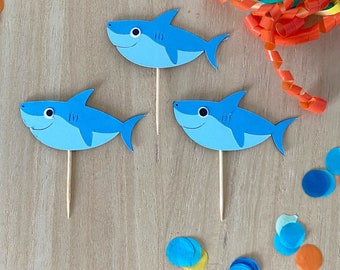 Shark Cupcake Toppers | Under The Sea Theme | Shark Party | Shark Cake Topper | Sharkies Party