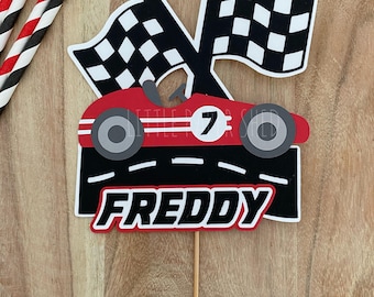 Race Car Cake Topper | Race Car Theme | Racing Car | Personalised with Age