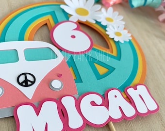 Groovy 70s Retro Cake Topper | Retro Party Theme | Groovy Cake Theme | Personalised with Name and Age