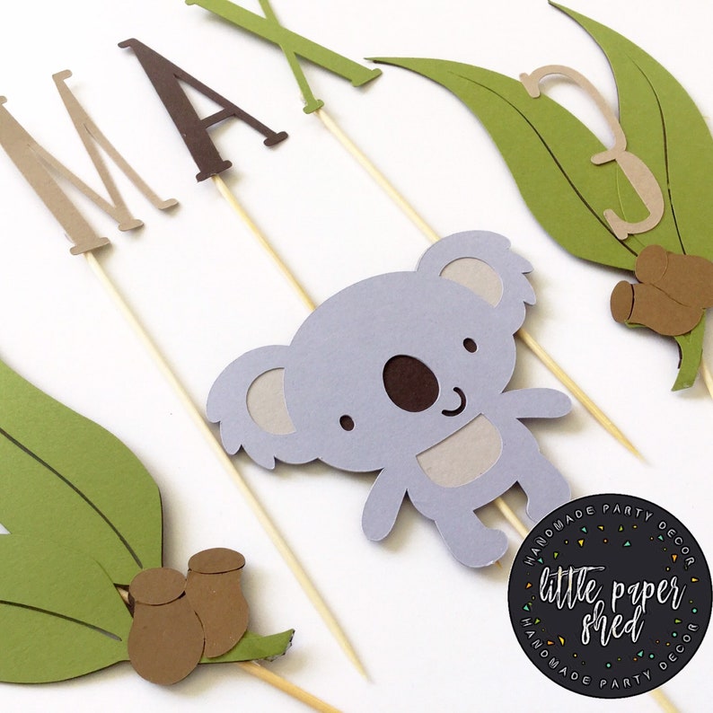 Koala Cake Topper Koala Australian Theme Party Etsy