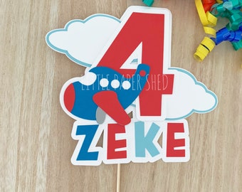 Plane Airplane Aeroplane Cake Topper | Transport Plane Party Theme | Personalised with Age and Name