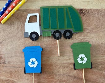 Garbage Truck Cake Topper | Garbage Truck Party Theme | Garbage Truck