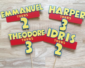 Toy Story Cake Topper | Toy Story Party Theme | Toy Story | Personalised with Name and Age