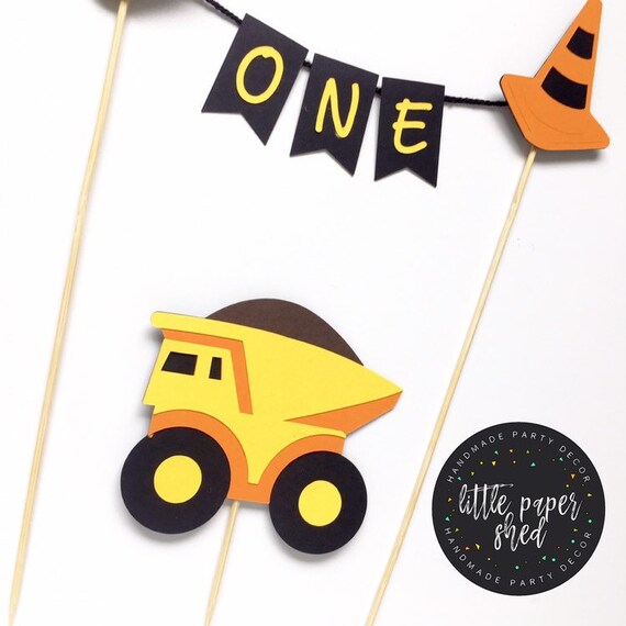 Construction Cake Topper Banner Construction Party Theme Etsy