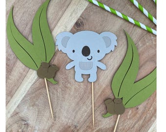 Koala Cake Topper Set | Koala Cake Topper | Koala Party | Australian Animal Party Decor | Koala Party | Cake Topper |