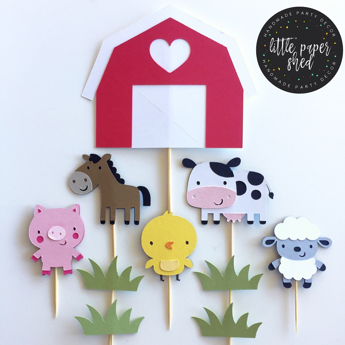 Farm Cake Topper Set Farm Theme Party Farm Party Etsy