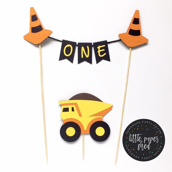 Construction Cake Topper Banner Construction Party Theme Etsy
