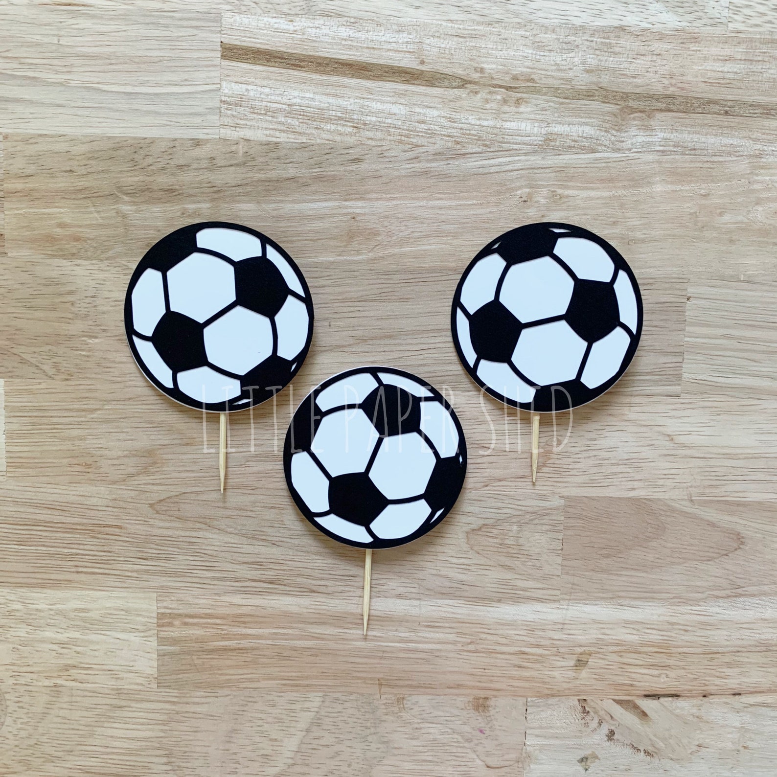 Soccer Ball Cupcake Toppers Soccer Party Theme footBall Etsy
