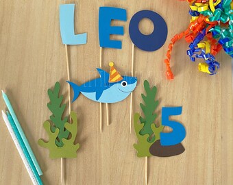 Shark Cake Topper Set | Shark Cake Topper | Shark Party | Shark Party Decor | Under Water Party | Sharkies Cake Topper | Sea Animal Party