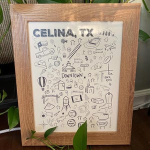 Small Town Map Art Print - Celina Texas