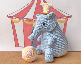 Toco the Circus Elephant Boy amigurumi pattern | softies, crochet pattern, crochet toy,