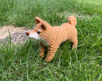 Shiba Dog (Shiba Inu ) amigurumi pattern / Japanese dog, seamless crochet pattern