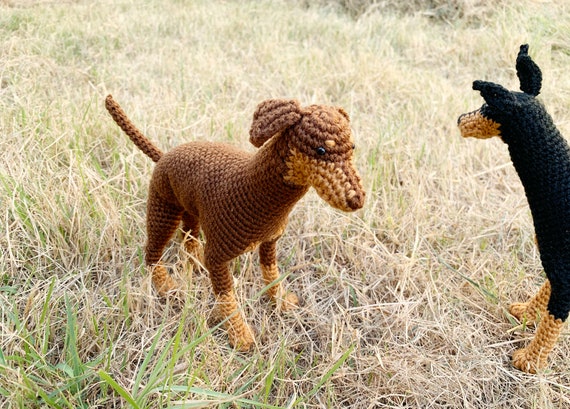 ドーベルマン あみぐるみ パターン シームレスなあみぐるみ かぎ針編み 編み図 犬 いぬ イヌ ハウンド Etsy