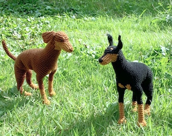 Doberman amigurumi pattern / seamless, realistic crochet dog pattern / hound / pinscher / working dog / downloadable PDF