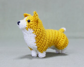 Corgi dog amigurumi pattern | Pembroke Welsh Corgi, realistic dog crocheted toy, seamless pattern, PDF download digital pattern