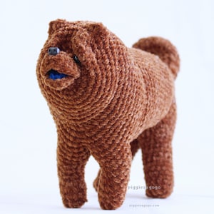 Chow Chow Amigurumi Muster, realistische Häkelanleitung PDF, blaue Zunge, nahtlos