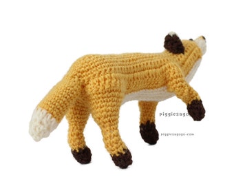 Fox amigurumi pattern: PDF crochet charts, realistic toy, canine