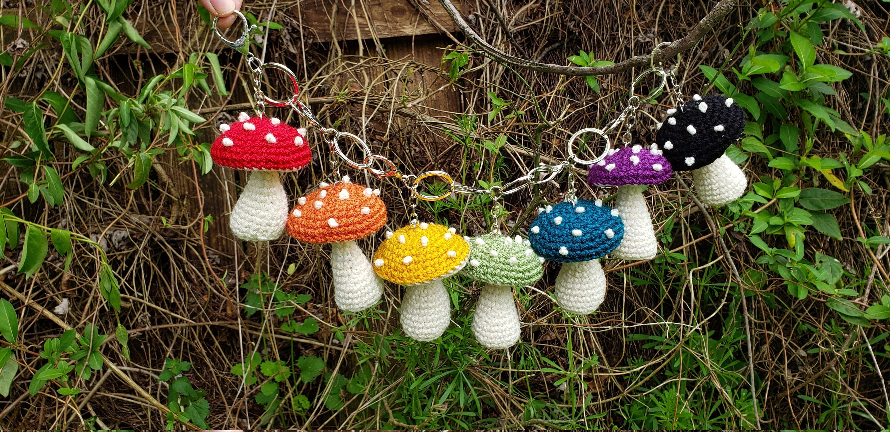 Mushroom Keychain Crochet Mushroom Mushroom Cottagecore Etsy