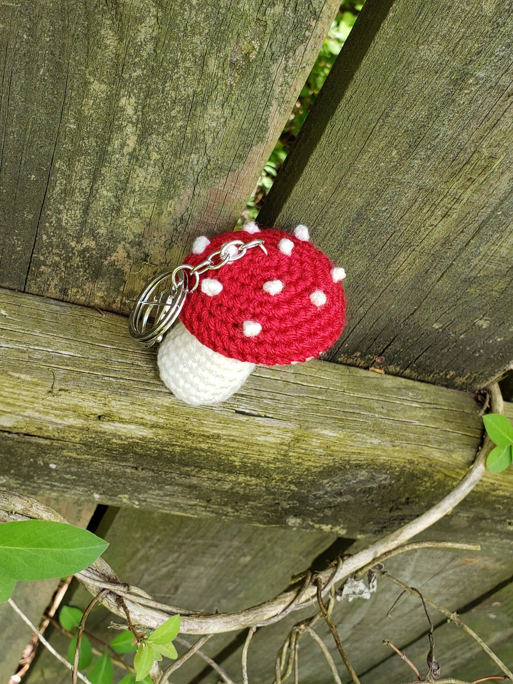 Mushroom Keychain Crochet Mushroom Mushroom Cottagecore Etsy