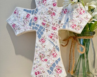 Mosaic Floral Cross