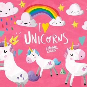 Unicorns Clipart - Unicorn download  - Instant download vector art - rainbow unicorn art - Unicorns graphics