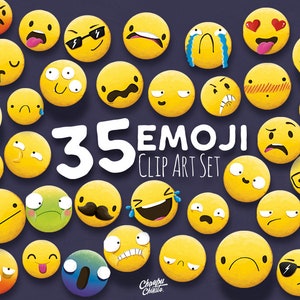 35 Emoji Clipart, Emoji Clip art, Smiley Face Emoji Clipart, feelings clipart, Face Emoticons, clipart, Emoji clip art images,Emoji Face