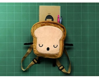 Mini backpack,Back to school fabric backpack, Mrs bread slice kawaii cute backpack for toddlers, cute toast backpack, School bag for kids