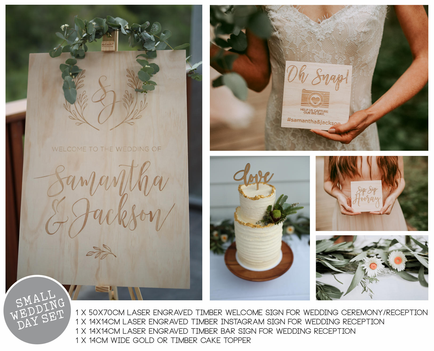 Wedding Signs Set Small Wedding Day Styling Set