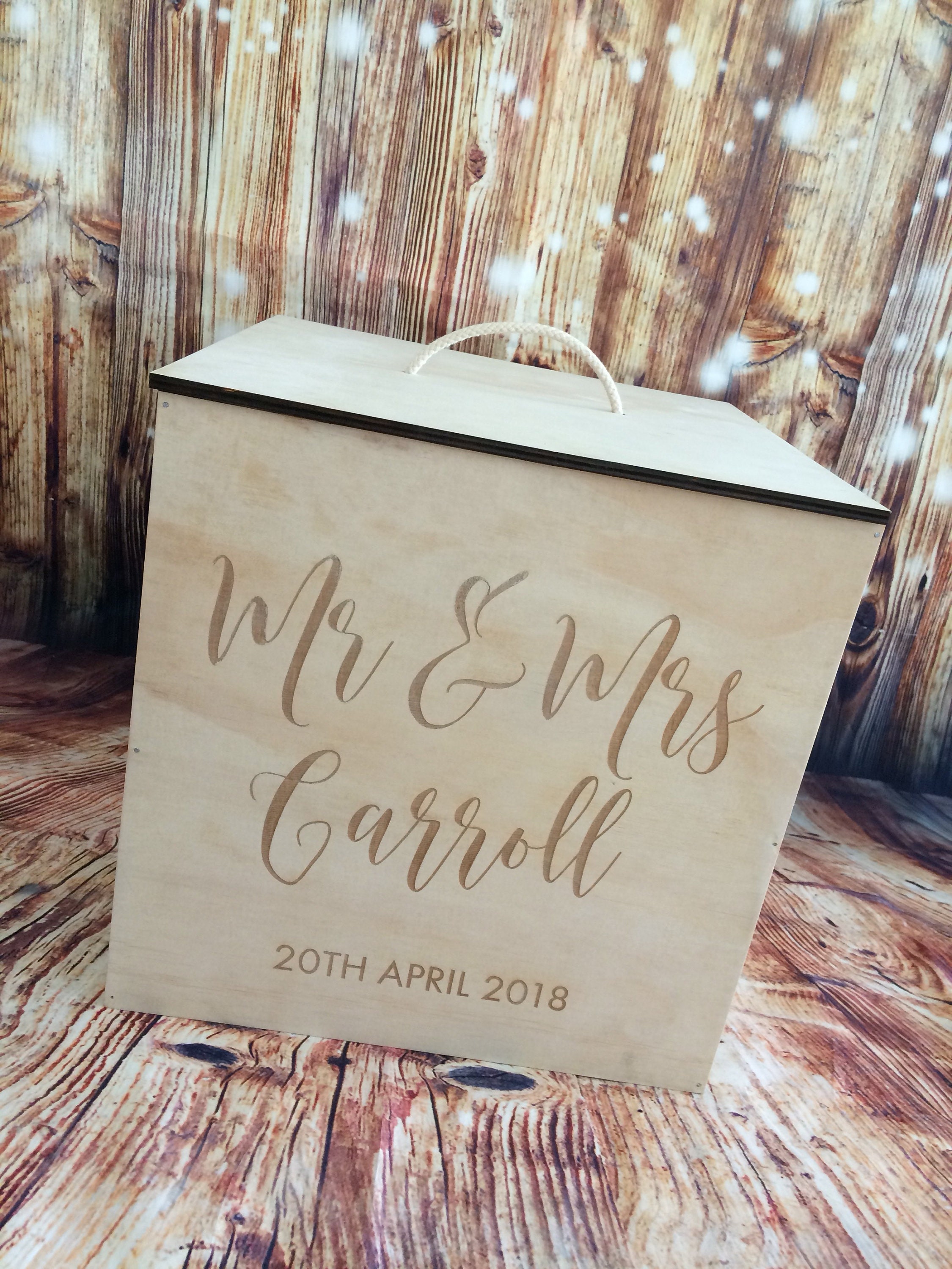 Wishing Well Box Card Wooden