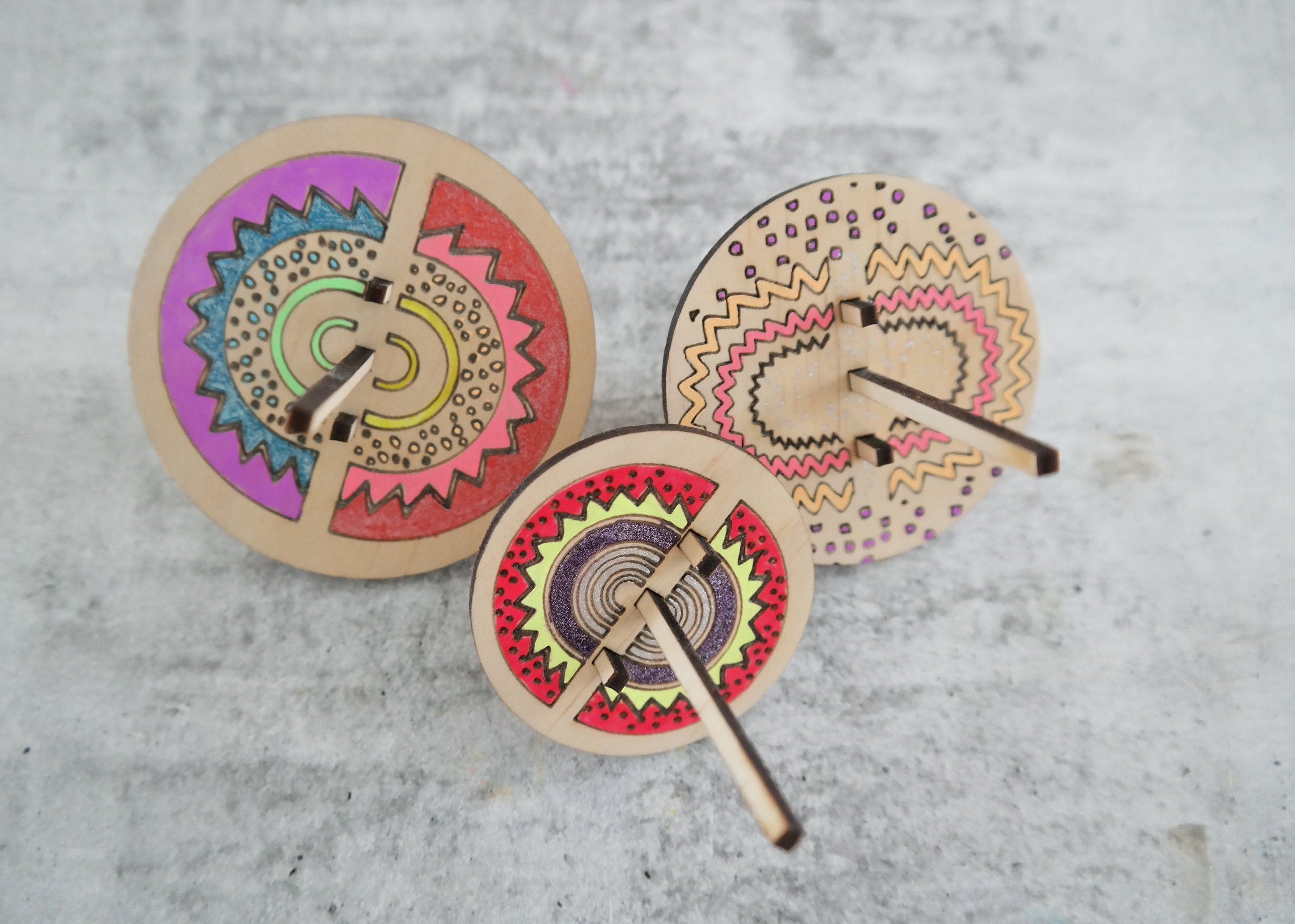 Spin Top DIY Make Your Own Spin Tops Space Etsy