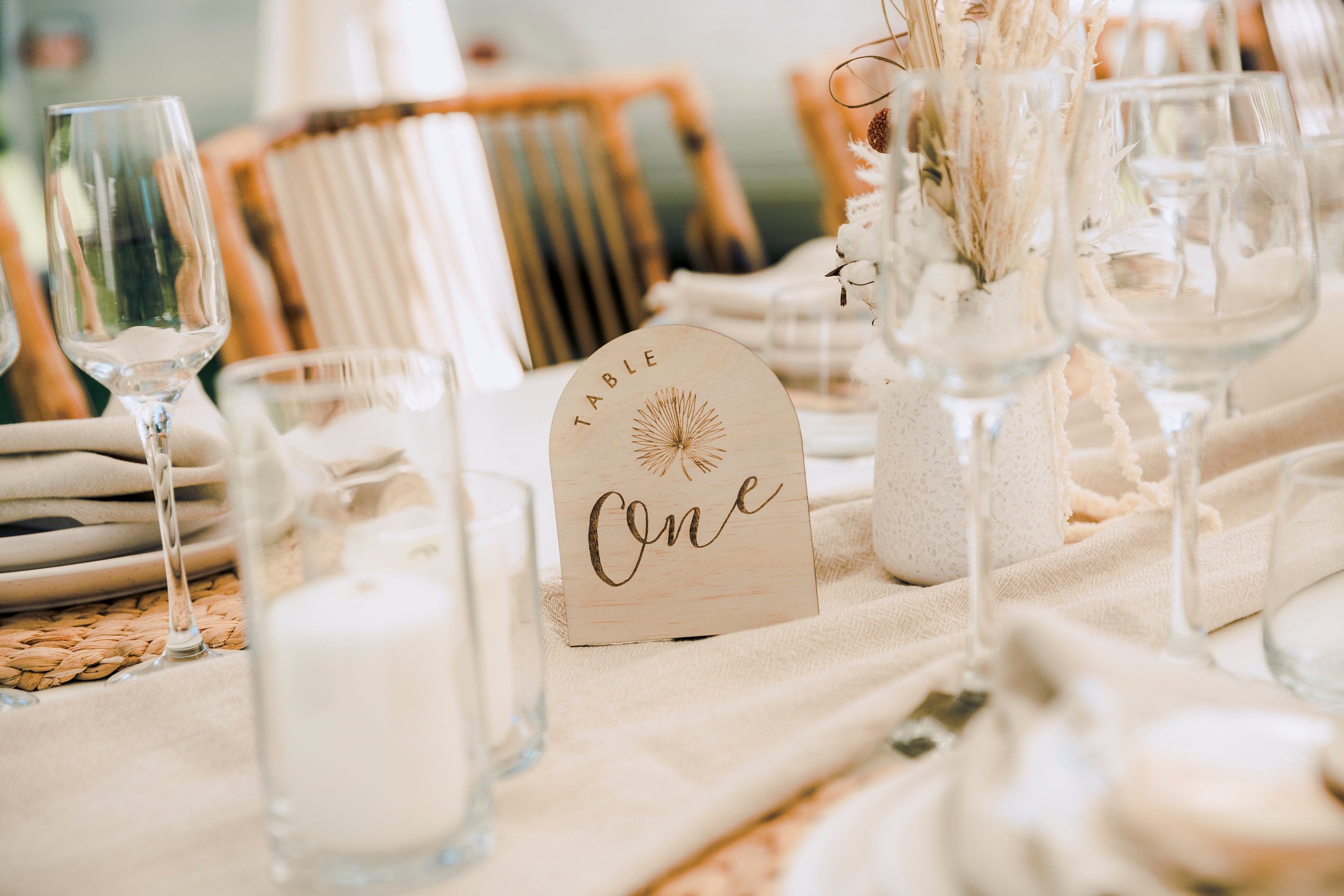 Pandanus Palm Wood Table numbers - Dome - Arch