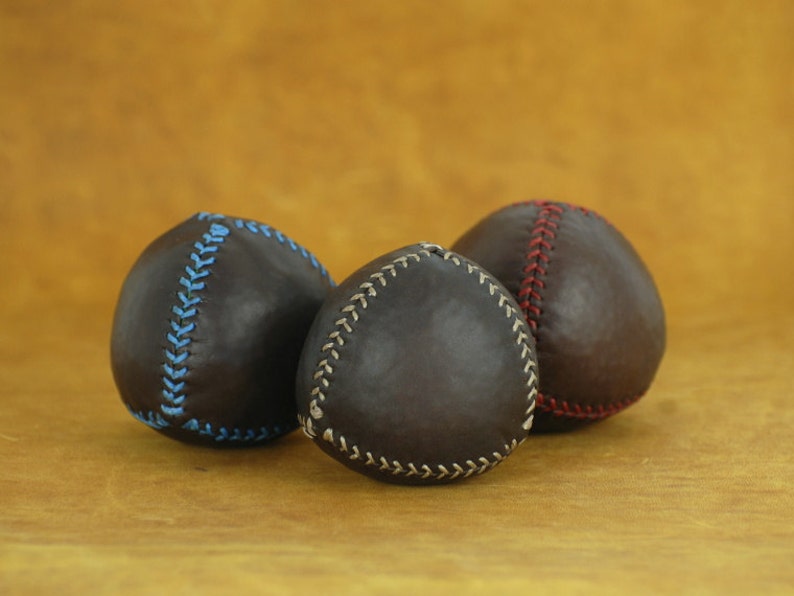 Set of 3 Leather Juggling Balls 4 Piece Leather Balls Gift Etsy