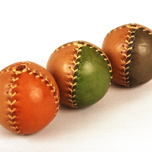Set de 3 pelotas de malabares de 2 colores, pelotas de malabares de cuero, pelotas estilo vintage, set de malabares, regalo malabaristas.