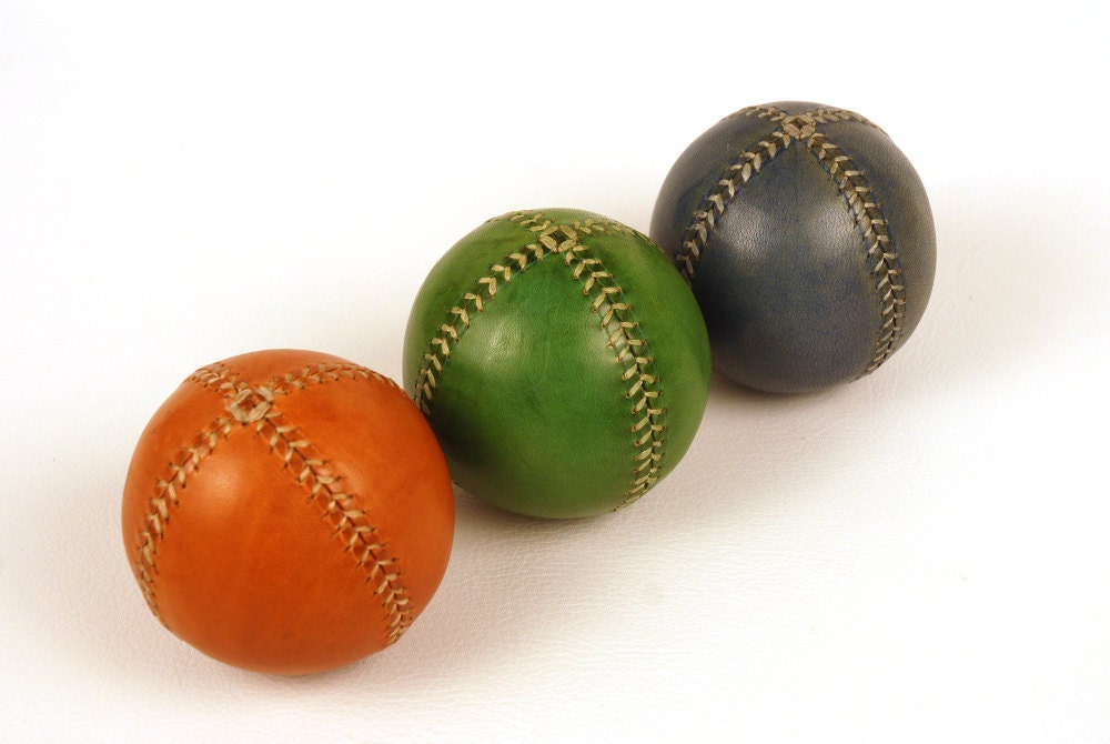 Set of 3 Leather Juggling Balls 75mm Diameter Juggling Set Etsy