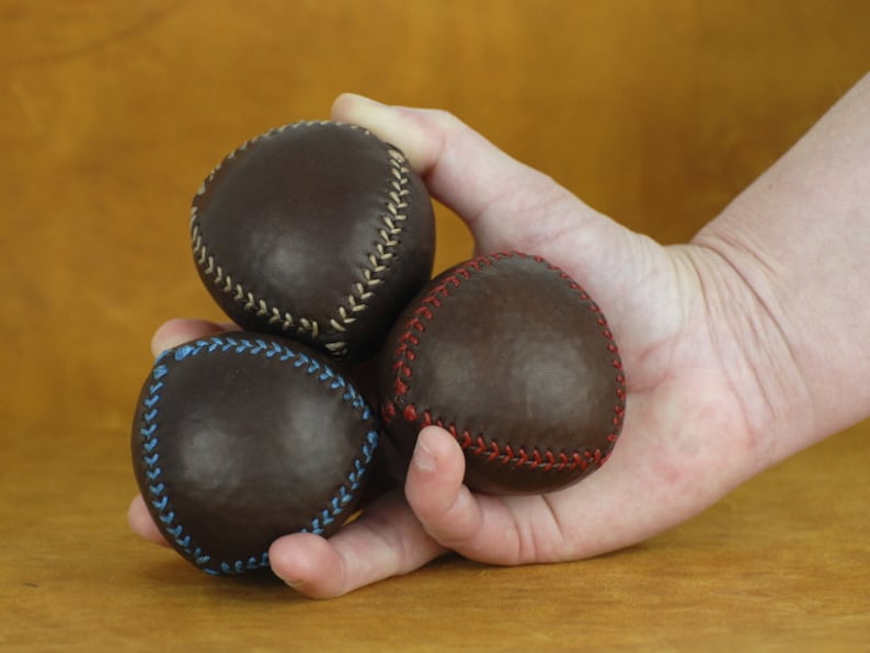 Set of 3 Leather Juggling Balls 4 Piece Leather Balls Gift Etsy