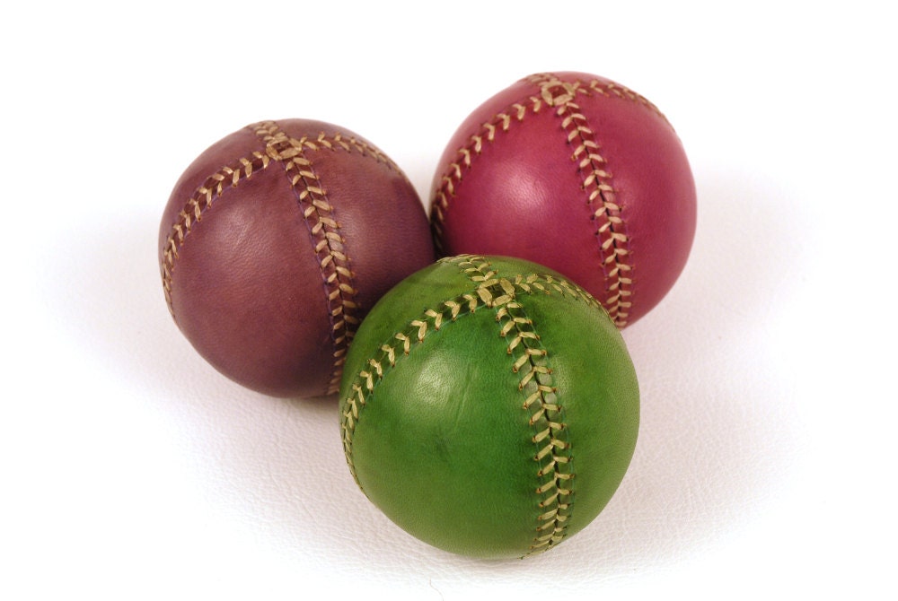 Set de 3 pelotas de cuero de malabares, 75mm diámetro, Set de malabares, Pelotas de malabares, Juegos, Juguetes, Malabarista, Circo