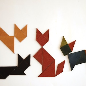 Tangram de cuero magnético