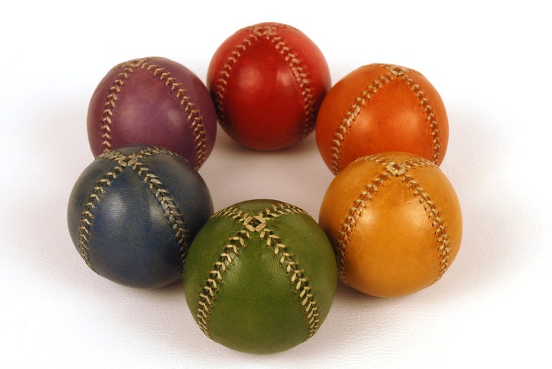 Set 6 Leather Juggling Balls Rainbow Leather Juggling Balls Etsy